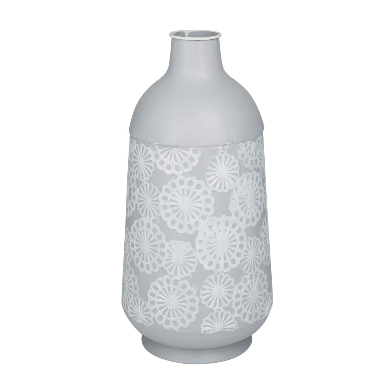 Grey Iron French Country Vase, 16&#x22; x 8&#x22; x 8&#x22;